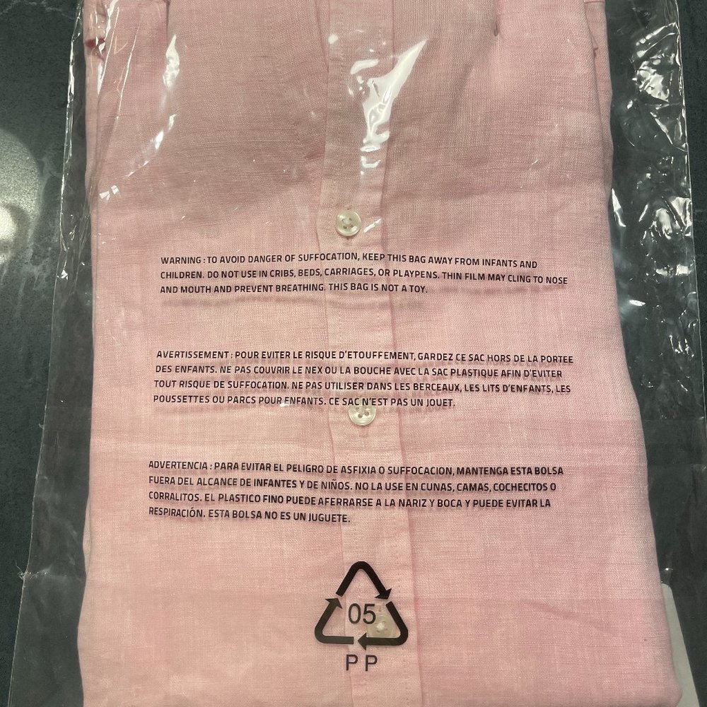 Peter Millar New Women's Light Pink Linen Shirt XS - Picture 5 of 5